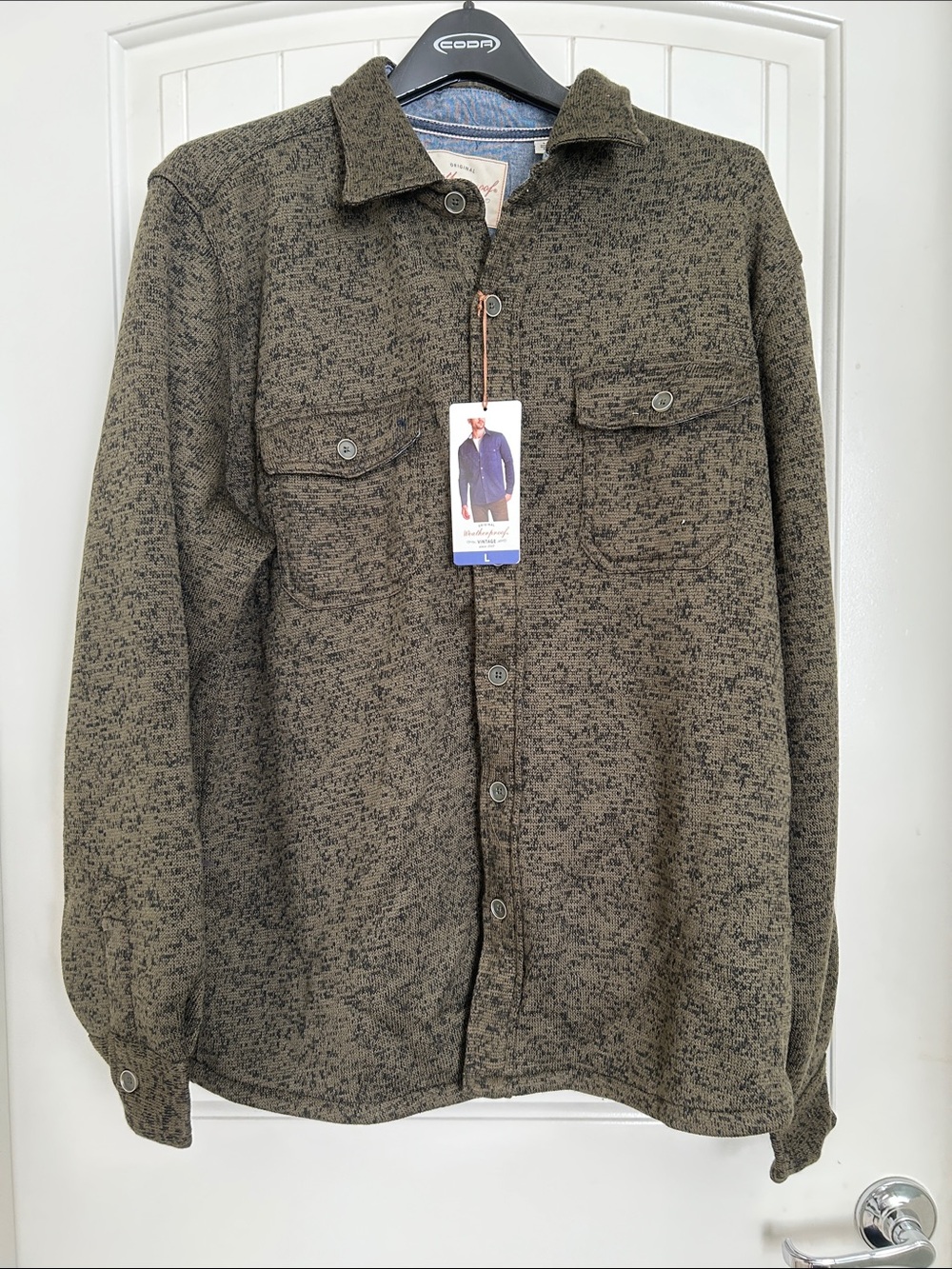 Weatherproof Olive Green Textured Button-Up Shirt Jacket